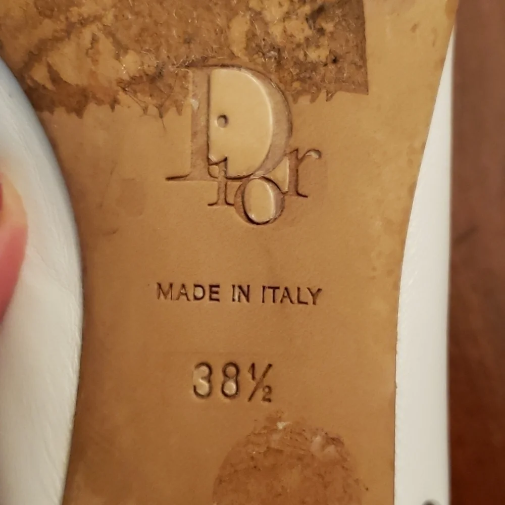Dior Rare LU 12 Laces & Grommets White Leather Kitten Heels 38.5 - 8 Unique Euro - Picture 11 of 16
